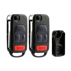 2X New Replacement Remote Flip Key Fob Shell / CASE Compatible with & Fit for 1997-2005 Mercedes ML - MPN NCZMB1K-01 (NO Electronics or Chip Inside)
