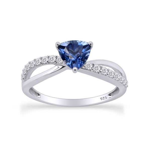 AFFY 1 1/4 Carat Simulated Tanzanite & White Sapphire Infinity