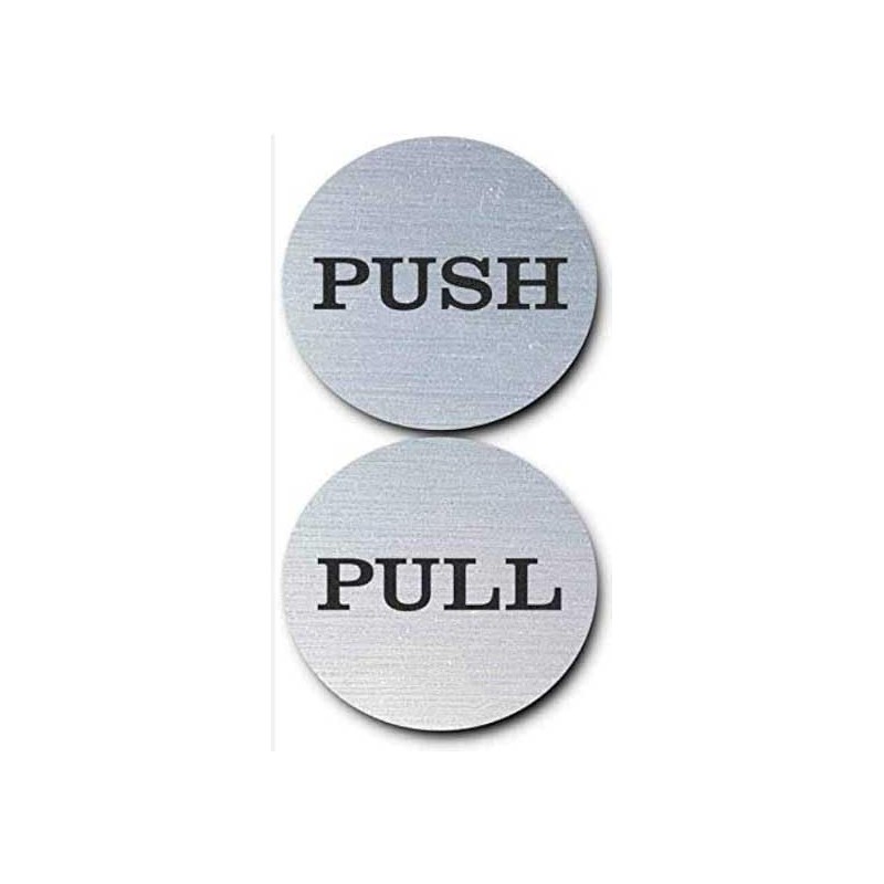 Yuktha Eternals 2" Inch Round Push Pull Door Signs (Brushed
