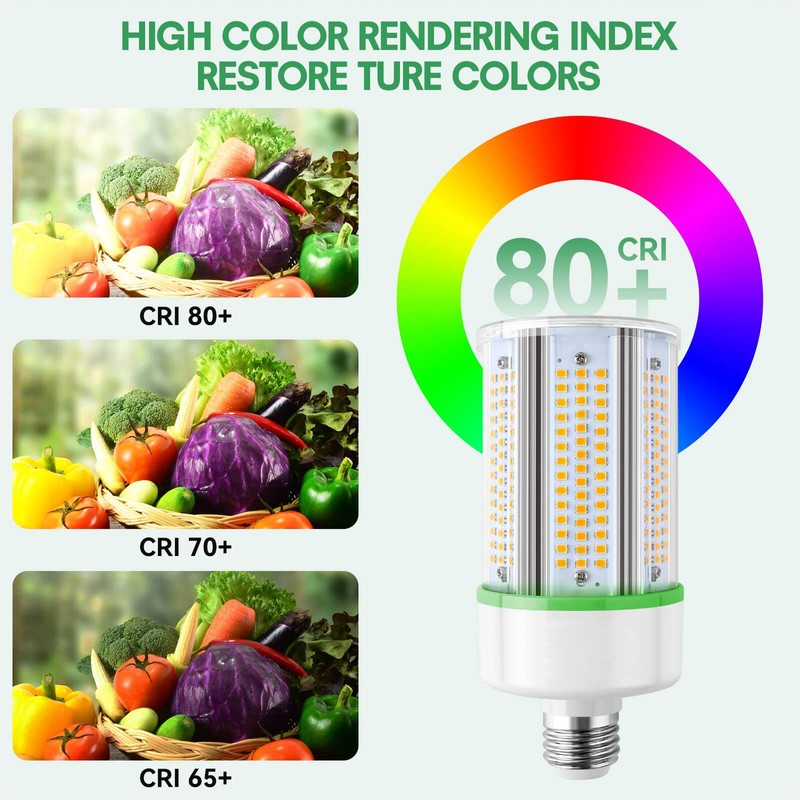 2-Pack 50W LED Corn Light Bulb,E26 led Bulbs 5000k,Replacement HID