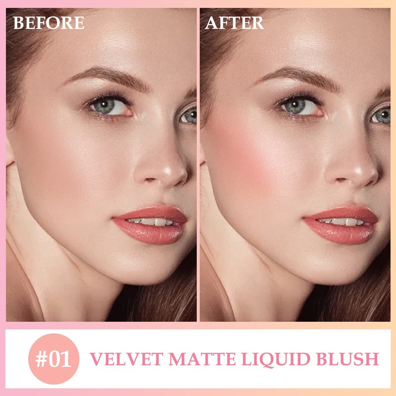Boobeen Liquid Blush Velvet Cream Blush Makeup Matte Soft Gel
