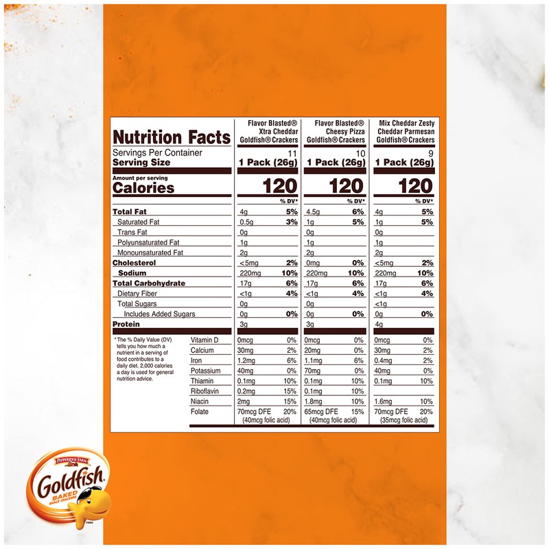 Goldfish Bold Mix Variety Pack Snack Crackers, 1 oz Snack