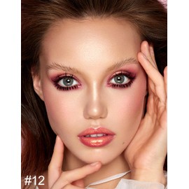 Erinde Glitter Lipstick & Lip Balm 2 in 1, 24 Hours Hold Hang-Lasting Lipstick, Waterproof Lip Gloss, Moisturising Lipstick, Nourishing Lips Makeup Stick Shimmer #12