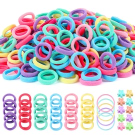 auroray 360PCS Soft Cotton Hair Ties for Toddlers & Baby - No Damage Elastics Seamless Ponytail Holders for Little Girls Daily Hair Accessories