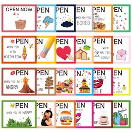 24 Pcs Open When Envelopes, Colorful Open When Letters Kit Envelopes, Open When Cards for College Student, Long Distance Gifts For Daughter Son Boyfriend Girlfriend, Long Distance Relationship Gifts