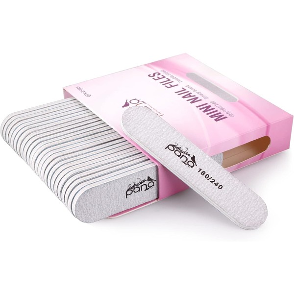 "PANA 25PCS Mini Double-Sided Zebra Nail Files – 180/240 Grit
