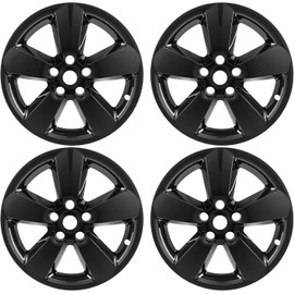 Paanlok 4-Pack Wheel Skins for Dodge RAM 1500 2013-2018 | 20 Snap-On Hubcaps | Factory Fit OEM Alloy Wheels Only | Direct Fit ABS PC | Gloss Black Wheel Covers