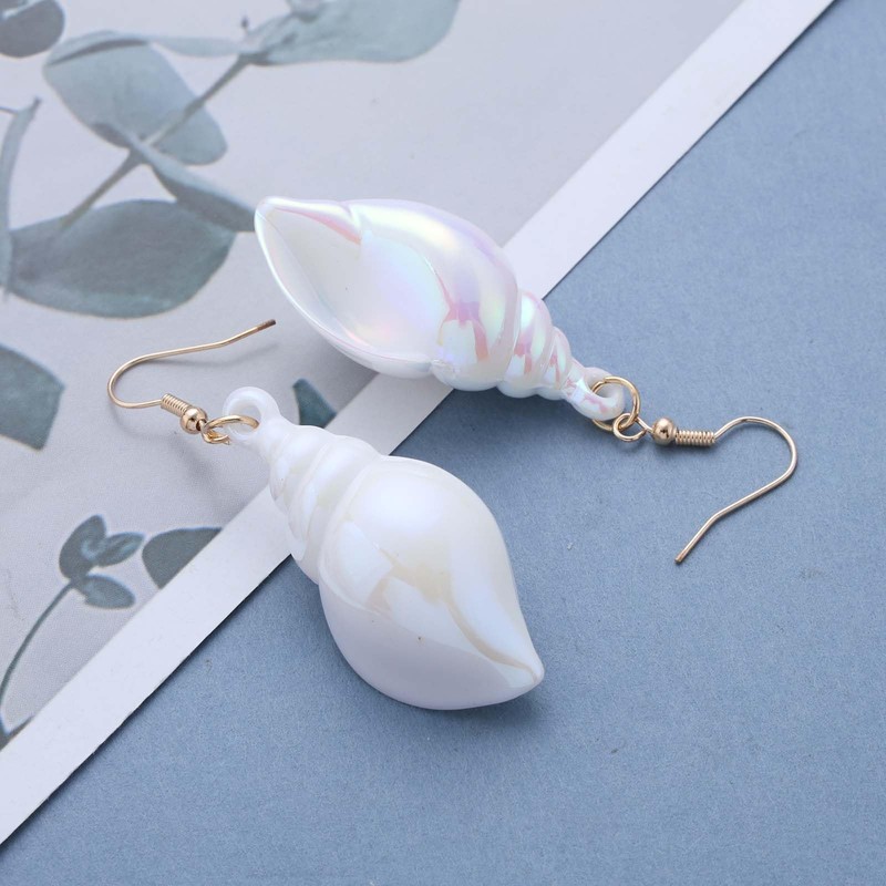 Inateannal Large Shell Earrings Resin Shell Dangle Earrings Statement Beach