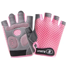 Mealah Half-Finger Kids Sport Bike Gloves - Non-Slip Fingerless Kids Cycling Climbing Gloves for Boys and Girls Age 5~9