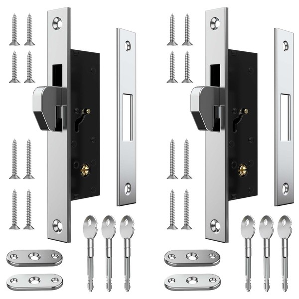 Mdkave Hidden Mortise Lock,Mortise Lock Replacement Parts,Pocket Door Locks,Sliding Door