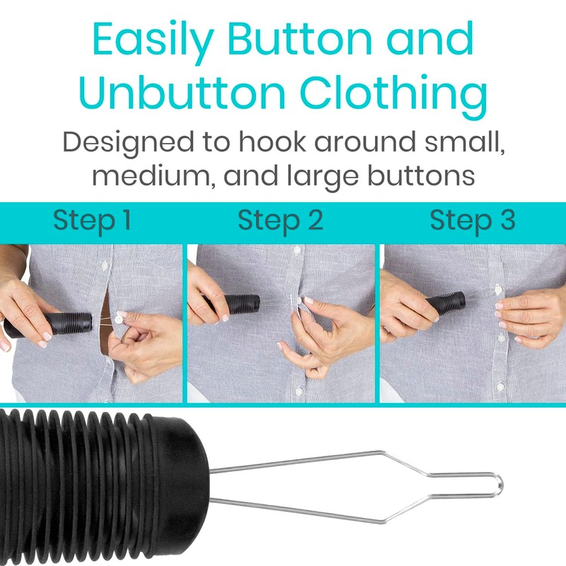 Button Hook and Zipper Pull,Disability Aids One Hand Buttons Aids