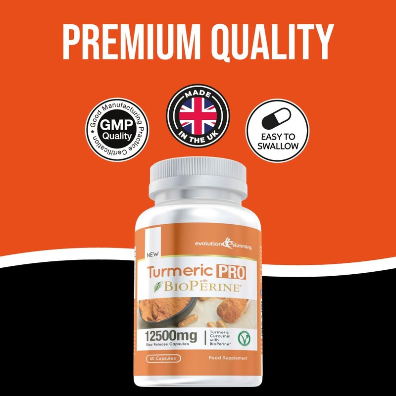 Turmeric Pro with BioPerine® 12,500mg 95% Curcuminoids, Suitable for Vegetarians,