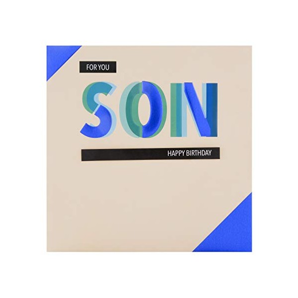 Hallmark Birthday Card For Son- Contemporary Embossed Text Design