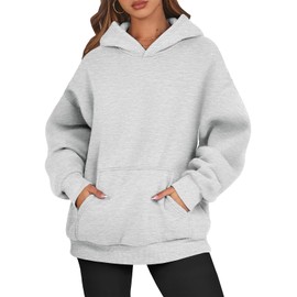ATHMILE Womens Crewneck Sweatshirts Pullover Cute Oversized Y2k Fall Airport Outfits 2024 Hoodies Fleece Long Sleeve Tops Loose Fit Fashion Clothes Tops Grey