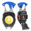 BY-J LED Small Flashlight Multitool, Rechargeable Keychain Light, COB Multi-Function