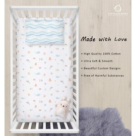 OptimaBaby Crib Sheets, Sea Animals Fitted, 2 Count