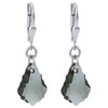 .925 Sterling Silver Drop Earrings with Baroque Shape Austrian Crystals