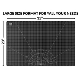 XNM Premium Self Healing Cutting Mat - 24 Inches by 36 inches - A1, 3 Layer Quality PVC Construction - Dual Sided, Imperial and Metric Grid Lines - Perfect for Cutting, Sewing, and Crafts
