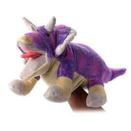 The Petting Zoo Dinosaur Triceratops Stuffed Animal Plushie, Gifts for Kids, Puppetz Animals, Purple Dinosaur Plush Toy 16 Inches