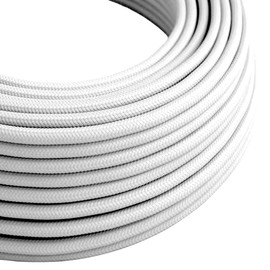 10 Meters 3 Core White Round Lighting Cable Vintage Fabric Braided Fabric 0.75mm Braided Flexible Electric Wire for UK Lighting and Other Appliances