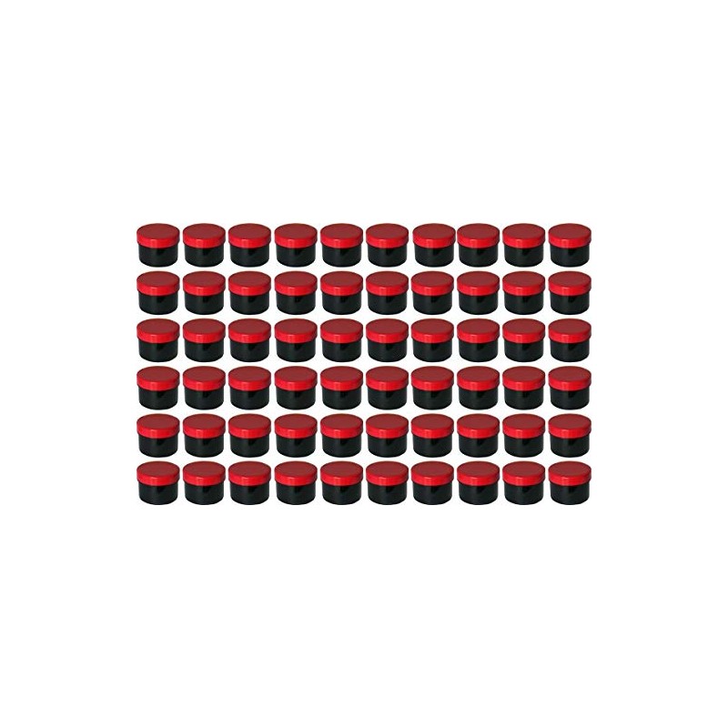 60 Ointment Containers, Cream Jars, Flat Black, 35 ml Content