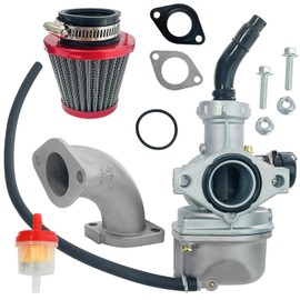 SUGOOE PZ22 Carburetor 22mm Carb Air Filter Kit with 38mm Air Filter Cleaner Intake Pipe Kit for 110cc 125cc SSR CRF50 Pit Dirt Bike Sunl Roketa ThumpStar Taotao Pit Bike ATV