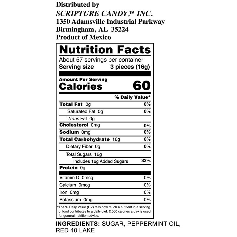 Scripture Candy, Old-Fashioned Soft Peppermint 2LB Bag, 160 Pieces