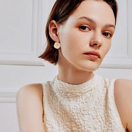 JIMARIN Handmade Bohemian Aesthetic Dainty Acrylic Flower Petal Leverback Earrings Sparkly 14K Gold Floral Dangle Drop Earrings for Women (Orange)