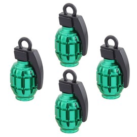 TOMALL Grenade Shape Style Tyre Valve Stem Caps, Green