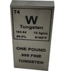 Tungsten Bar - 1lb Laser Engraved 99.9% Pure Bullion Bar,