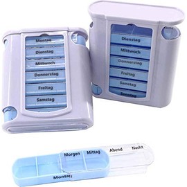 RMB® Set of 2 pill boxes with weekly divisions, tablet box, daily division, weekly division
