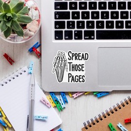 SODAVA (3Pcs) Spread Those Pages Sticker Bookish Stickers Romance Books Stickers Book Stickers Reading Book Lover Bookworm Bookish Booktok Stickers Gift Hard Hat Laptop Stickers 3x4 inch