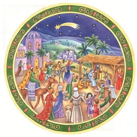 Large Round Nativity German Advent Calendar Made in Germany Christmas Countdown