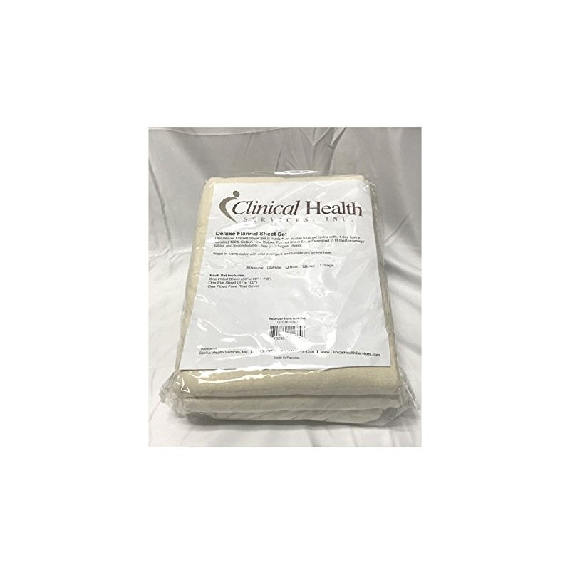 Deluxe Flannel Massage 3 Piece Sheet Set- Natural