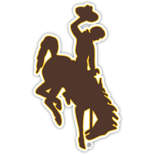R and R Imports University of Wyoming 4 Inch Vinyl Mascot Decal Sticker 4-Pack