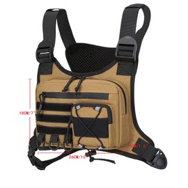 FTCYCRU Outdoor Sports Chest Bag for Men and Women, Lightweight Waterproof Running Chest bag, Adjustable Anti-Theft EDC Travel Chest Pack for Running, Hiking, Cycling, Workouts(Style1Khaki)