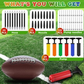 WILLBOND 48 Set Ball Pump Bulk Air Pump for Sports Balls Include Needle Nozzle Extension Hose Operation Christmas Portable Hand Pump Inflation Kit for Basketball Soccer Christmas Child Shoeboxes