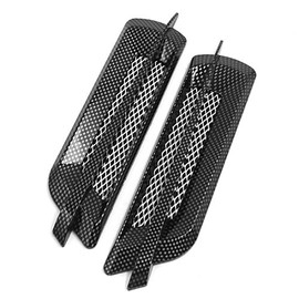 sourcingmap 2pcs Carbon Fiber Pattern Car Air Flow Intake Grille Hood Sticker