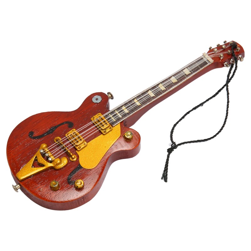 Miniature Electric Guitar Model Innovative Simulation Hand Crafted Wooden Guitar