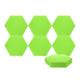 HARFINGTON 12pcs Acoustic Panels 10.2" x 11.8" x 0.3" Hexagon Self Adhesive Sound Proof Wall Panels High Density Sound Deadening Foam Panel for Home Office Recording Room Studio, Green