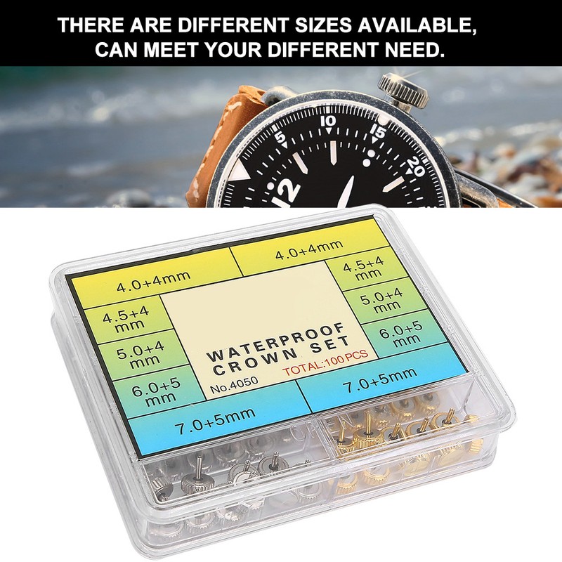 Professional Watch Crown Set Accessory Repairing Replacement Tool Kit with