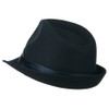 Fedora with Pleated Satin Band - Navy OSFM