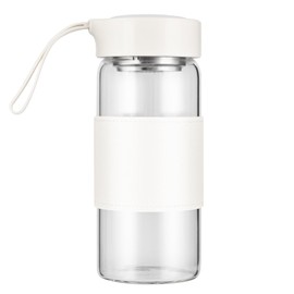 BNCWCQZ Small Glass Shaker Bottle,16oz BPA Free Odorless Shaker Bottle with 304SS Mixing Ball and Removable Cleaning Brush for Fitness & Protein Shakes(White-1Pack)