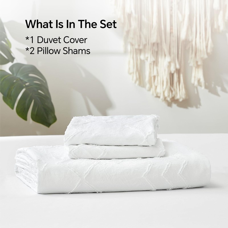 ChiXpace Boho Duvet Cover Cal King - Textured Bedding Set