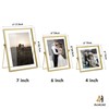 AceList Set of 3 Glass Photo Frame Collection Simple Metal