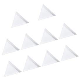 EXCEART 10 Pieces Plastic Triangle Tray Rhinestones Gemstones Gemstones Gemstones Beads Diamond Sorting Trays DIY Crafts Nail Design Jewellery Making Tool White