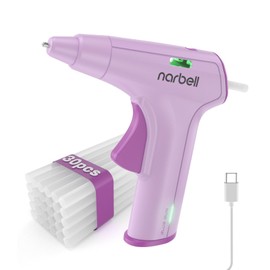 Narbell Cordless Hot Glue Gun Kit with 30 Pcs Sticks,Less Drip Nozzle,12s Preheating,2Ah Battery,Auto Shut-Off