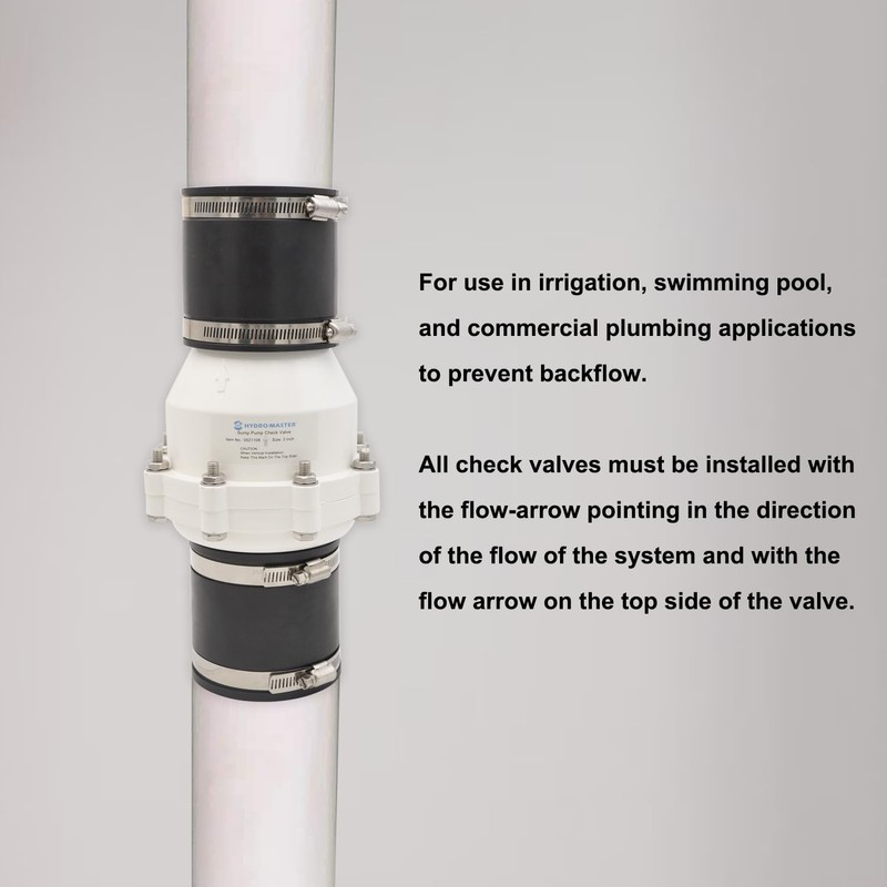 Hydro Master Plastic Sump Pump Check Valve With No Hub