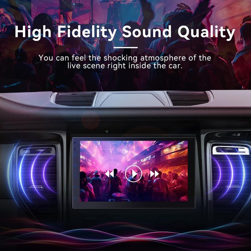 Haudio 7 Inch Double Din carplay Screen,with Wireless CarPlay and