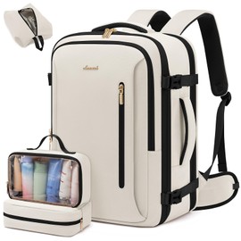 LOVEVOOK Travel Backpack For Women with Waist Strap, 40L Carry On Backpack Luggage Flight Approved,TSA Personal ltem Travel Bag Essentials Fits 17.3 Inch Laptop,Weekender Daypack with 3 Packing Cubes